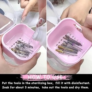 Caja Portátil de Desinfección con Filtro de Alcohol para Limpiar Brocas de Uñas y Cabezales de Pulido, Herramienta de Esterilización para Manicura - Product Image 3