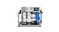Système de purification d'eau RO à échange d'ions personnalisé avec élimination du fluorure et adoucissement par filtration PLC, 500 L/heure, 1 kW, 220V/380V