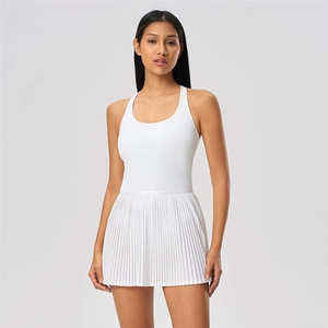 Falda <span class=keywords><strong>de</strong></span> Pickleball sin Mangas con Logotipo Personalizado para <span class=keywords><strong>Mujer</strong></span>, <span class=keywords><strong>Vestido</strong></span> <span class=keywords><strong>de</strong></span> Pádel, Ropa <span class=keywords><strong>de</strong></span> Tenis, Falda <span class=keywords><strong>de</strong></span> Tenis Plisada <span class=keywords><strong>de</strong></span> Una Pieza con Pantalones Cortos y Bolsillos - Product Image 6