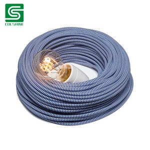 Câble de <span class=keywords><strong>suspension</strong></span> rétro en <span class=keywords><strong>tissu</strong></span> tressé isolé en PVC 220V à hauteur réglable <span class=keywords><strong>pour</strong></span> luminaires suspendus de loft et éclairage mural de café - Product Image 4