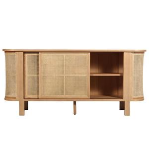 Aparador Contemporáneo de Ratán con Puerta Corredera, Mesa Consola, Mueble para el Hogar, <span class=keywords><strong>Bar</strong></span>, Sala de Estar, Entrada, Hotel o Apartamento - Product Image 4