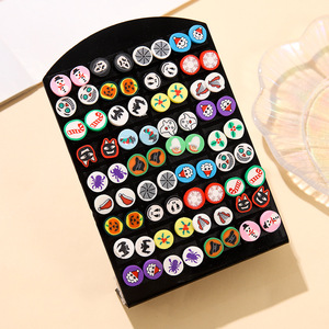 Cartoon Polymer <b>Clay</b> Earring <b>Set</b> XY0070 1 Women Fashion Studs Winter 2024 Yiwu Origin - Product Image 2