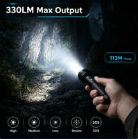 Linterna LED CW97 de Largo Alcance, Luz Blanca Fría, Recargable por USB, Resistente al Agua IP65, Haz Ajustable, Venta al Por Mayor Directa de Fábrica, OEM