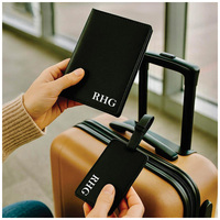 Accessoires de voyage d'affaires : Étiquettes de bagage vierges en PU style simplicité urbaine pour gravure laser – Fournitures en gros pour salons professionnels
