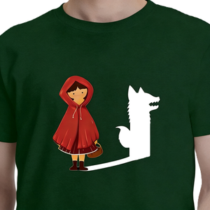 Camiseta Gráfica <span class=keywords><strong>de</strong></span> <span class=keywords><strong>Caperucita</strong></span> <span class=keywords><strong>Roja</strong></span> para Hombre, Camiseta <span class=keywords><strong>de</strong></span> Manga Corta con Sombra <span class=keywords><strong>de</strong></span> Lobo <span class=keywords><strong>de</strong></span> Cuento <span class=keywords><strong>de</strong></span> Hadas, Top Informal con Diseño Artístico - Product Image 2