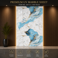 Panneau mural décoratif en PVC marbré 4*8 pieds, écologique, imperméable, résistant au feu, revêtement mural intérieur pour hôtel, stable aux UV