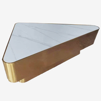 Table de bar personnalisée en marbre/verre bleu et blanc, design moderne, pour mobilier de bar commercial