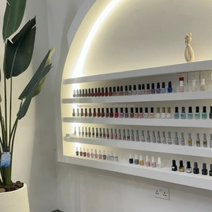 Ucuz yeterli fabrika doğrudan güzellik raf depolama ekran tek çizgi bölme oje jel güzellik tırnak salonu duvar rafı - Product Image 1