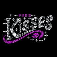 Transfert thermique personnalisé Bling Kisses avec strass pour T-shirt