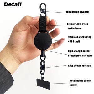 Attache <span class=keywords><strong>de</strong></span> téléphone antivol Longe <span class=keywords><strong>de</strong></span> téléphone rétractable Attache <span class=keywords><strong>de</strong></span> téléphone portable avec mousqueton Harnais anti-chute pour la randonnée en plein air - Product Image 3