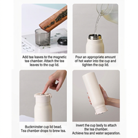 Thermos de Noël portable avec infuseur à thé magnétique en acier inoxydable 316, gravure personnalisée en gros, bouteille isotherme de luxe pour le bien-être d'entreprise
