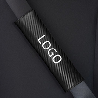 Housse de ceinture de sécurité en cuir texturé fibre de carbone anti-rayures avec protection d'épaule pour le confort du cou - Compatible BMW Toyota Honda
