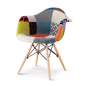 Morden tela sillones <span class=keywords><strong>Patchwork</strong></span> tela de terciopelo de comedor patas de madera Silla de comedor - Product Image 2