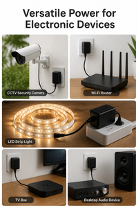 100 ~ 240V อินพุตอะแดปเตอร์แปลงไฟปลั๊กผนังของสหรัฐอเมริกา, ขั้วต่อ DC 5.5x2.1 มม. 12V 1A อะแดปเตอร์แปลงไฟ AC เป็น DC - Product Image 4