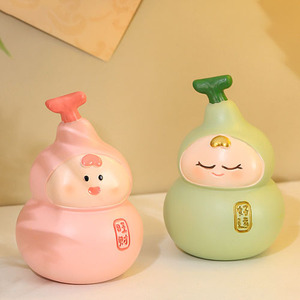 Adorno de Calabaza de Dibujos Animados Creativo y Lindo, 4 Piezas, Decoración de Escritorio de Resina, Regalo de Oficina Feng Shui, Año Nuevo Chino - Product Image 3