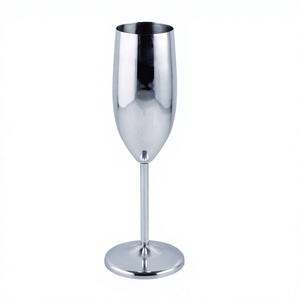 Ensemble de collection de verres à vin en acier inoxydable Premium Durable 3 pièces en acier inoxydable avec or et argent - Product Image 1