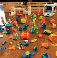 Createbot Super Mini Kids 3D Printer Casing Logam Terpasang Portabel Auto Leveling