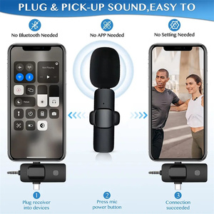 K15 mikrofon Lavalier nirkabel 3In1, mikrofon Mini nirkabel untuk Iphone Android siaran langsung wawancara game kamera Vlog MIK ponsel - Product Image 3