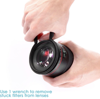 Clé de démontage de filtre d'objectif en métal recouvert de caoutchouc, lot de 2, pour filetage d'objectif d'appareil photo 67 mm 72 mm