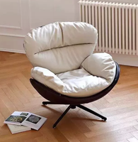 Fauteuil inclinable à bascule de luxe moderne nordique avec structure en fer, revêtement en cuir synthétique souple, fonction d'inclinaison pour la maison, le bureau et l'hôtel