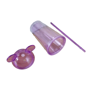 Vente en gros 16oz à double paroi en acrylique clair <span class=keywords><strong>Mickey</strong></span> & <span class=keywords><strong>Minnie</strong></span> Mouse gobelet mini style bohème avec couvercle en dôme en matière plastique - Product Image 4