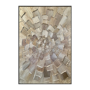 Hand Painted Oil Painting Geometric Gold Texture Abstract Art Metal <b>Frame</b> Entryway Sofa Background Decorative <b>Wall</b> Art - Product Image 5