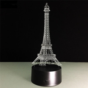 カラフルな<span class=keywords><strong>3D</strong></span>ビジュアルエッフェル塔ナイトライト家の装飾のための創造的なLEDグラデーションランプ - Product Image 5
