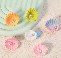 Breloques en résine coquillage arc-en-ciel Ocean Pearl, accessoires en résine coquillage arc-en-ciel pour la fabrication de pinces à cheveux DIY