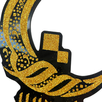 614099 Décoration de table Eid Mubarak scintillante avec croissant de lune islamique et lanterne pour le Ramadan et l'Eid