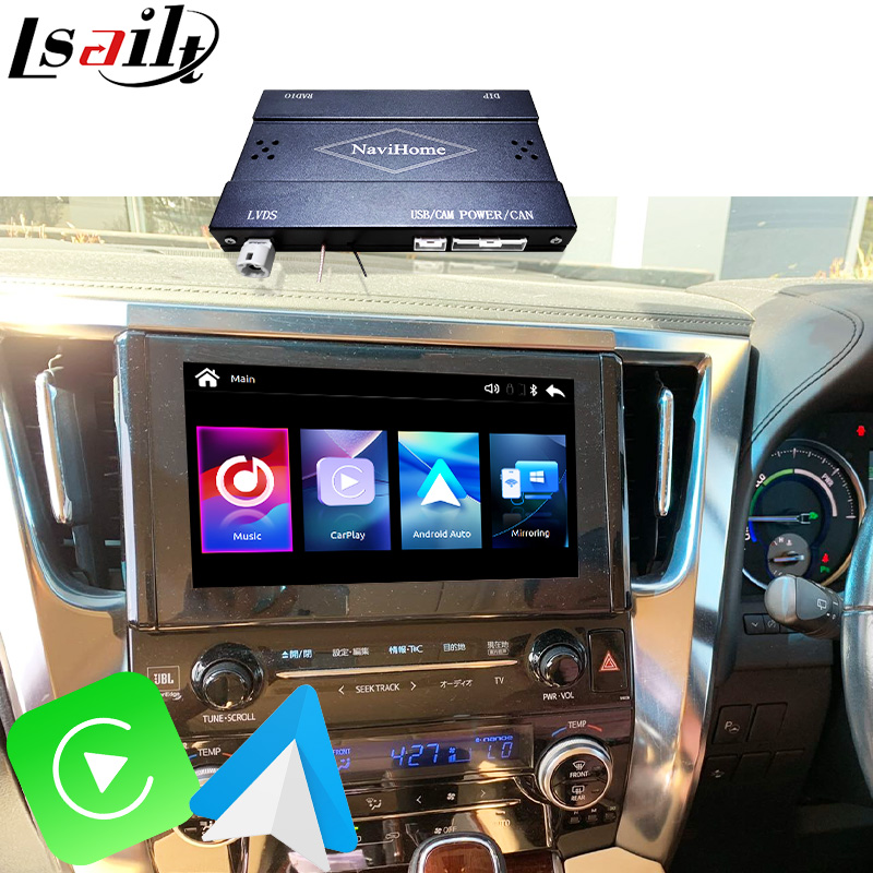 Беспроводной модуль автообновления Apple CarPlay/Android для Alphard 30 серии Vellfire Toyota поддержка FM-радио, A/C, зеркальное отображение, камеры
