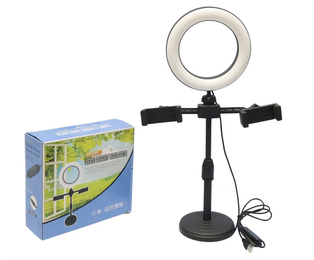 Factory Outlet 6 Inch 16cm Led Ring Light Lamp Vlogging Video Fill Light Live Broadcast Kit With Dual Phone Holders