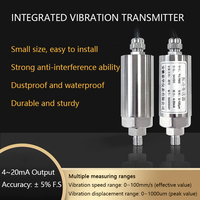 Transmitter Sensor Getaran 2-Kawat 4-20mA Monitor Terintegrasi Kecepatan Amplitudo untuk Peralatan Pompa Motor Berulir/Magnetik