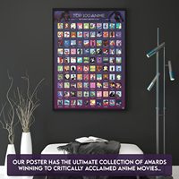 Póster Rascable de 100 Anime - Lista de Deseos de las Mejores Animaciones Japonesas de Todos los Tiempos