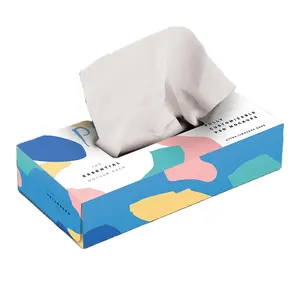 Venta al por mayor de fábrica OEM pulpa de madera virgen caja de papel tisú facial caja de pañuelos soporte personalizado venta directa de fábrica