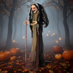 Decorazione da strega di Halloween in plastica a grandezza naturale per interni ed esterni - Product Image 2