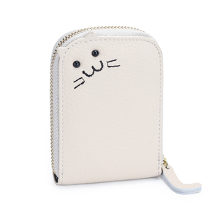 Ladies Creative Organ Multi-card Slots Card Holder Genuine Leather <b>Cute</b> Cat Coin <b>Purse</b> Classic Zipper Wallet for Women - Product Image 5