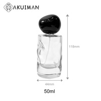 Botella de Perfume de Vidrio Irregular Única de 50 ml, Nuevo Diseño, Botella de Spray Vacía Personalizada, OEM ODM, Empaque Personalizado
