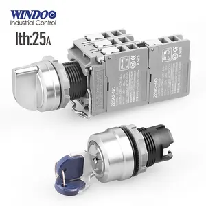 WINDOO-Interruptor de botón de encendido de 25A, interruptor con luz de 12v, 220v y 24v, mantiene el enganche momentáneo, 2 y 3 posiciones