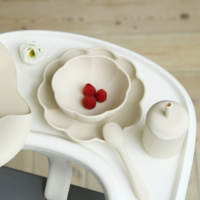 Ensemble d'alimentation pour bébé en silicone, assiette à ventouse anti-déversement, bol, bavoir, cuillère et fourchettes, tasse d'apprentissage avec paille, ustensiles de repas pour bébé