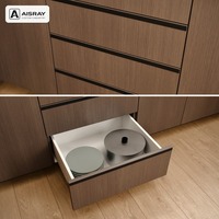 Meuble de cuisine en bois massif sur mesure, aménagement en U minimaliste, livraison en kit, boîtes en panneaux mélaminés et rangement coulissant