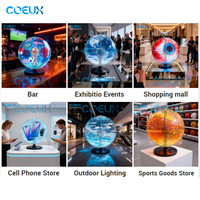 Ventilador Holográfico de 50 cm, 360 Grados, Mini Proyector de Ventilador Holográfico Estilo Esfera, Bola Holográfica 360 °   Para Eventos y Tiendas