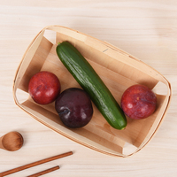 Eco-vriendelijke houten fruitmandjes, vierkante opbergdozen voor voedsel.