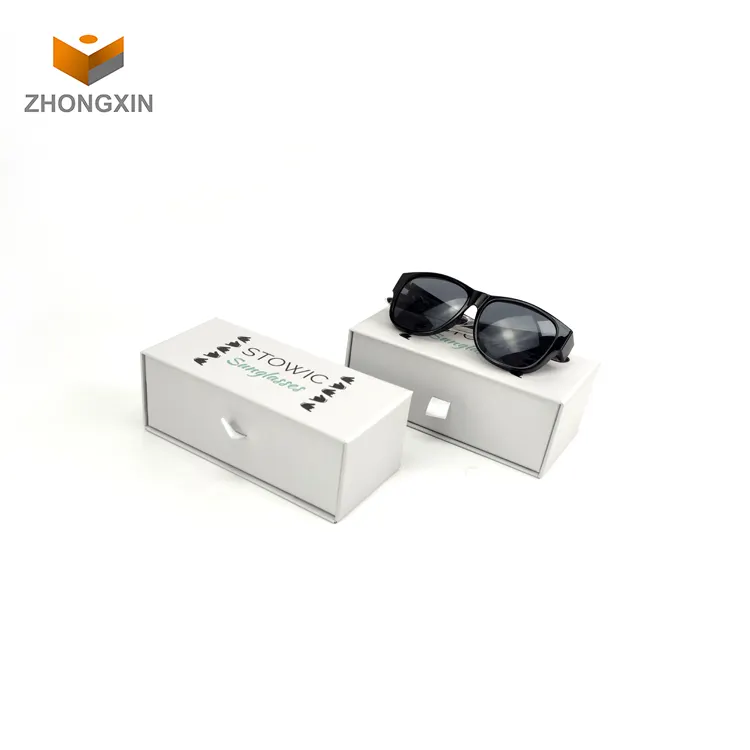 Özel sizin marka logosu Premium kağıt güneş gözlüğü kabı lüks moda kadın erkek polarize asetat spor güneş gözlüğü ambalaj kutusu