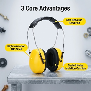 Couvre-oreilles de sécurité insonorisés avec <span class=keywords><strong>bandeau</strong></span>, mousse acoustique interne, protège-oreilles de sécurité <span class=keywords><strong>pour</strong></span> l'atelier, <span class=keywords><strong>pour</strong></span> <span class=keywords><strong>dormir</strong></span> - Product Image 4