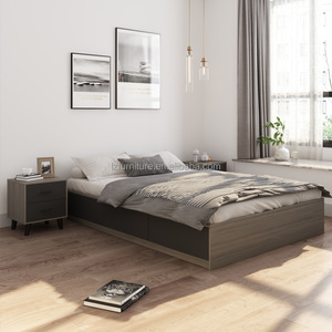 Foshan Factory Direct Customizable Wooden <b>Storage</b> Bed with Nightstands Modern Bedroom Furniture for Small Space Studio Apartment - Product Image 4
