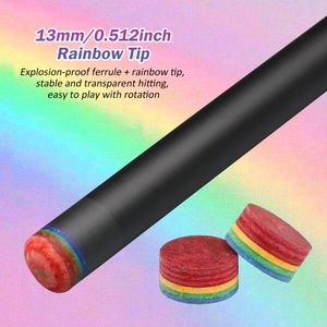 Taco de billar POINOS PREOAIDR V8 de fibra de carbono con eje de arce, punta de arcoíris de 13 mm y unión tipo bala para jugar al billar - Product Image 6