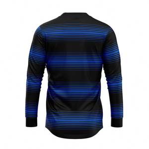 Camiseta de Fútbol Personalizada a Medida, Clásica, a Rayas, de Manga Larga, Estilo Atemporal, Suave, Flexible, 100% Poliéster, Ligera y Transpirable - Product Image 2