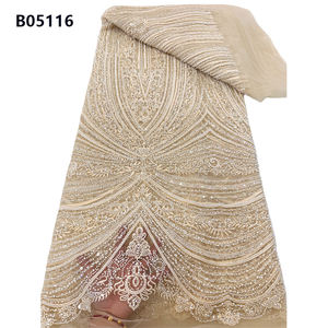 CHOCOO, superventas, cuentas de lujo africanas, tela de encaje de lentejuelas, tela de encaje con cuentas amarillas bordadas de lentejuelas - Product Image 1