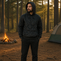 MITO Woobie 100% Nylon Quilted Puffer Hoodie Snow White Camo Insulated Pullover OEM ODM Fabricant de vêtements d'extérieur