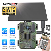 Caméra de chasse solaire 4G LS VISION, caméra de surveillance de la faune, 3MP avec détection de mouvement PIR, vision nocturne, IP66